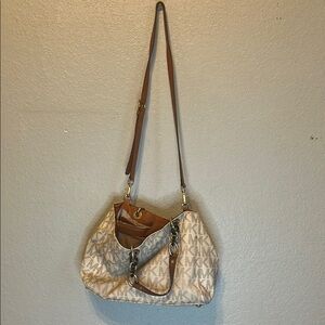 - Michael Kors Cream and Brown Shoulder Bag